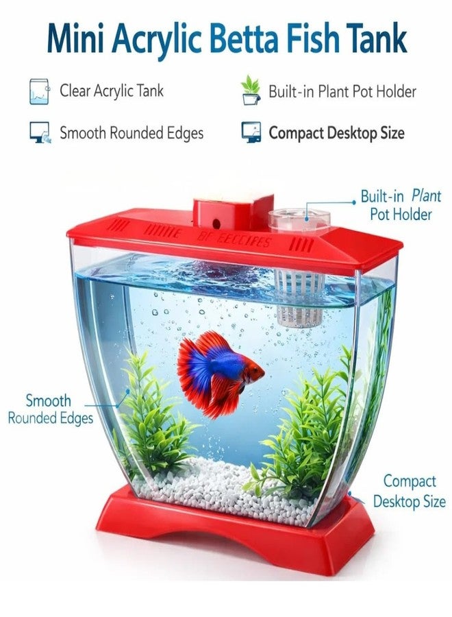 حوض أسماك بيتا صغير من الأكريليك من VAYINATO® مع حامل لأصيص نباتات | أكريليك شفاف | 22×12×15 سم | حوض نانو مكتبي لأسماك البيتا والأسماك الصغيرة | آمن للأطفال، مناسب للمبتدئين | لون عشوائي - Image 4